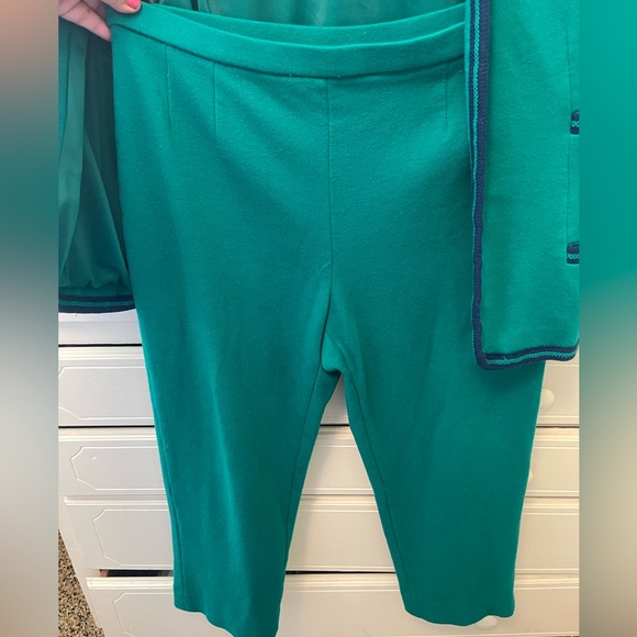 Bleyle Women’s Teal Green with Blue trim Blazer &Pants Vintage Wool Sz 14 Petite - Picture 10 of 16